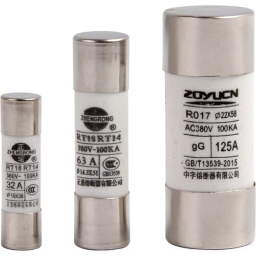 20Pcs Ceramic fuse 10*38mm 1A 2A 3A 4A 5A 6A 8A 10A 16A 20A 25A 32A 380V RO15 RT18 RT14 R015 RO-15 10*38 10x38mm