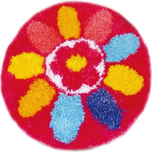 Colorfull Flowers Tapestry Kits Latch Hook Rug Kits with Pre-printed Canvas Carpet Embroidery Latch Hook Rug Needlework