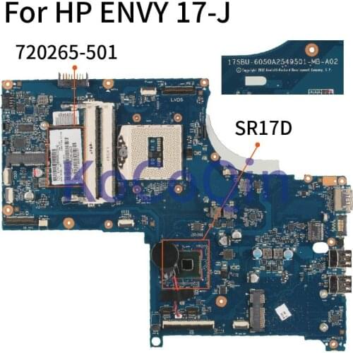 KoCoQin Laptop motherboard For HP ENVY 17-J Mainboard 720265-501 720265-001 6050A2549501 SR17D HM87 DDR3