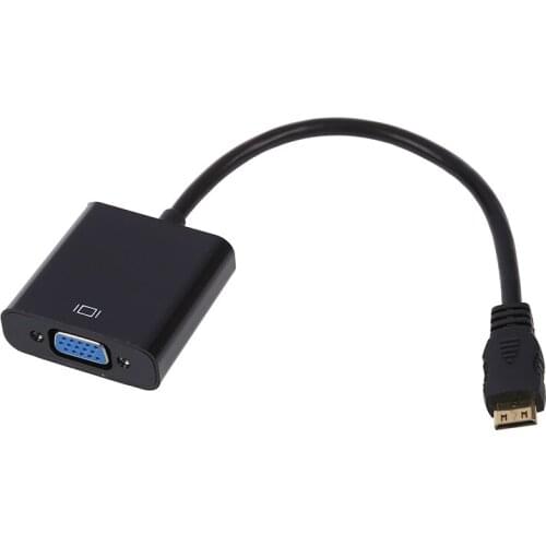 Hot 10 inch Mini HDMI to VGA Female Video Cable Adapter 1080P for NoteBook PC - Black