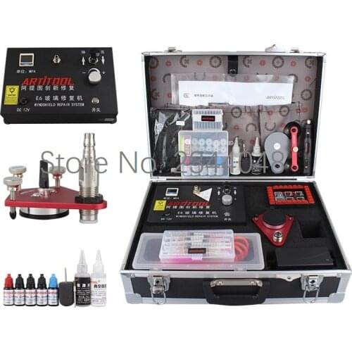 Auto glass electric repair tool set, scratch, bulls eye, crack, star repair, repair fluid