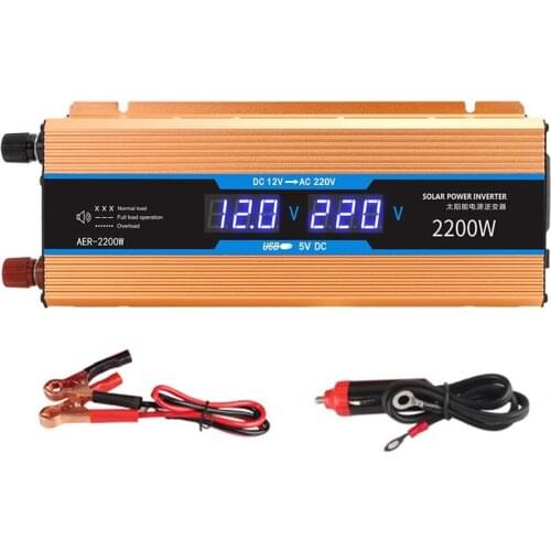 Solar Power Inverter 2000W 1000W DC12V to AC 220V AC LCD Remote Solar RV