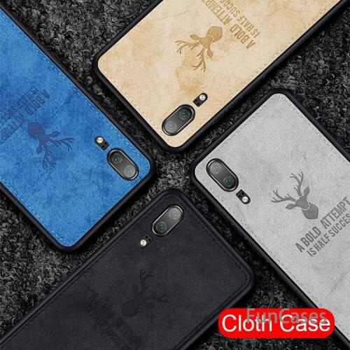Leather phone case for huawei p20 pro lite nova 3 3e deer cloth soft tpu cover for huawei honor play 8x note 10 coque Huawai