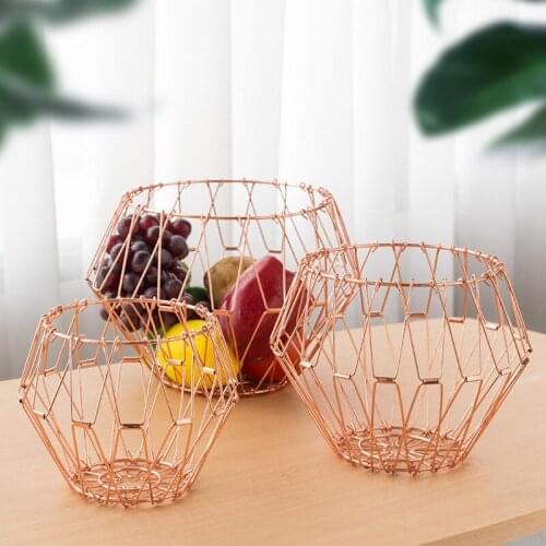 Creative multifunctional storage basket stainless steel household fruit tray simple telescopic folding flower basket