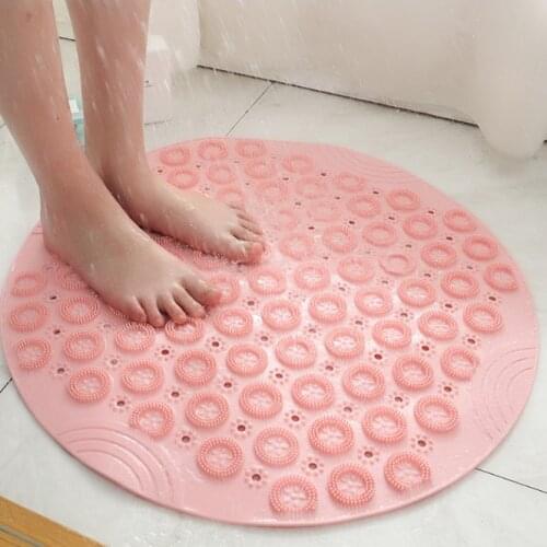 Strong Suction Round bathroom carpet Anti Slip Bath Shower Mat PVC Massage Foot Pad toilet floor mat