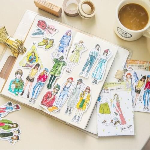 Lovely girls Stickers scrapbooking Diary DIY decoration Waterproof beauty fashion girl sticker for children notebook pegatinas