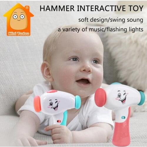 Music Hammer Toys Baby Plastic Cute Cartoon Hand Bells Infant Sound Light Shaking Rattles Early Educational Toys For Newborn