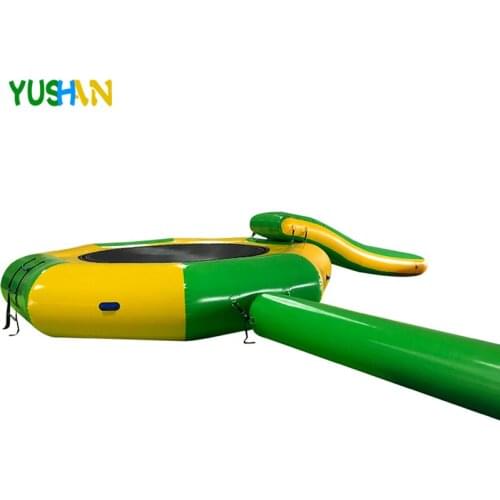 Hot Inflatable Water Trampoline With Slide and Tube inflatable jumping game water trampoline with slide for water park games