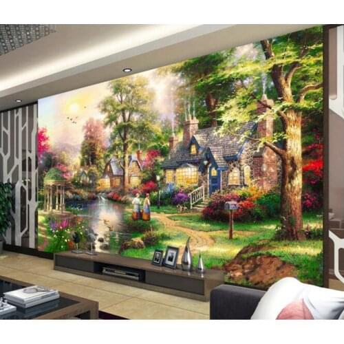 3d wallpaper custom mural non-woven wall sticker 3d European rural cottage by the river painting photo 3d wall murals wallpaper