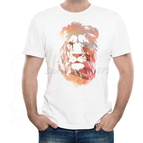 New Arrivals 2019 Mens Fashion Desert lion Design T Shirt Cool Summer Tops High Quality Short Sleeve Tee