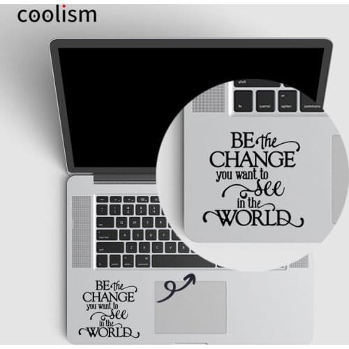 Gandhi Quote Laptop Sticker Trackpad Decal for Macbook Air/ Pro/ Retina 11 12 13 15 inch Vinyl Mac Mi Suface Book Touchpad Skin