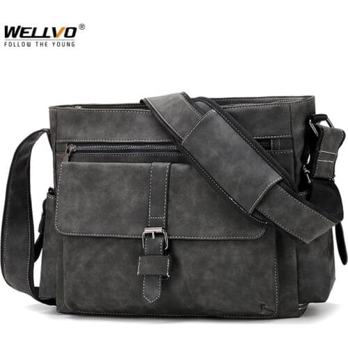 Men Shoulder Bags Male PU Leather Crossbody Bag Business Travel Bag Casual Tote Large Capacity Messenger Bags Satchels XA933ZC