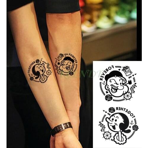 Waterproof Temporary Tattoo Sticker Lovely Cartoon English letter Forever Together fake Tatto Flash Tatoo for Lover sweetheart