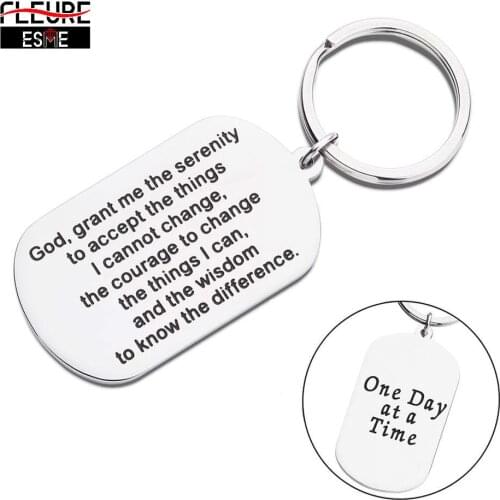 Encouragement Gifts Keychain for Men Women Inspirational Gifts for Him Her Birthday Religious Jewelry Keyring Serenity Prayer