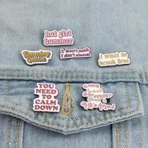 Fun Slogan Banner Enamel Pins Custom Wholesale The Power of Words Bag Brooch Lapel Pin Badge Cartoon Gift for Kids Friends