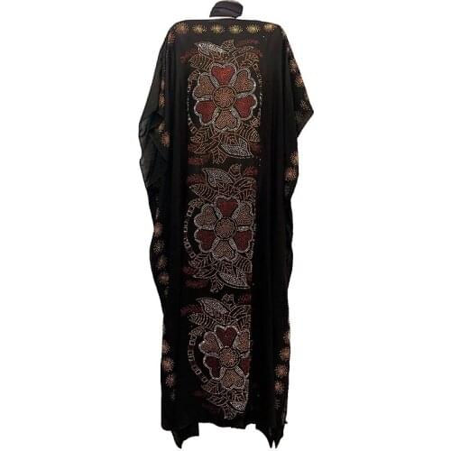 New Caftan Dress Oversize Cotton Chiffon African Women Loose Size Diamond Casual Dress Dashiki robe