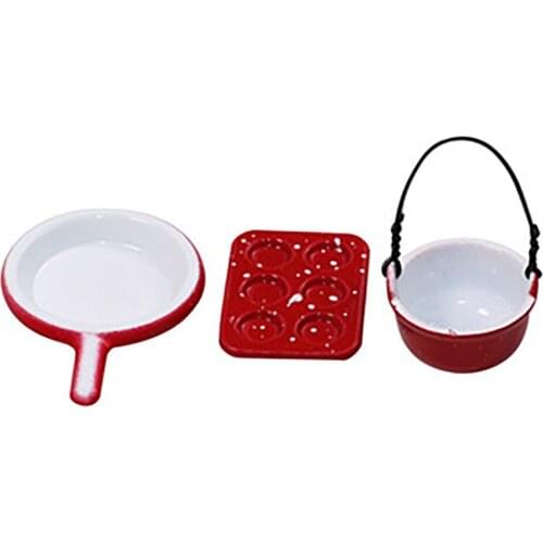 1/12 Dollhouse Miniature Accessories Mini Pastry Board Plate Simulation Kitchen Pan Pot Model Toys for Doll House Decoration