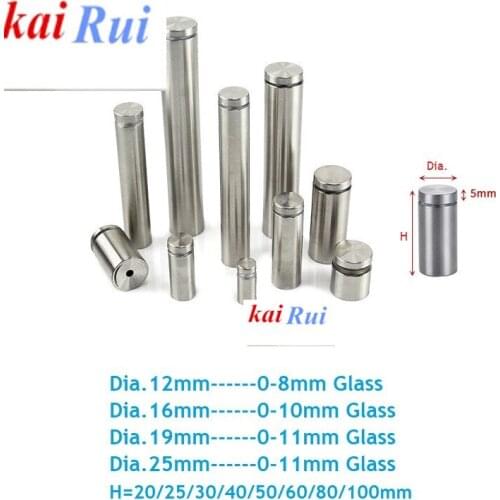 20Pcs/Lot Stainless Steel Acrylic Glass Standoff Barrel Stand off Advertising Display Sign Wall Spacer
