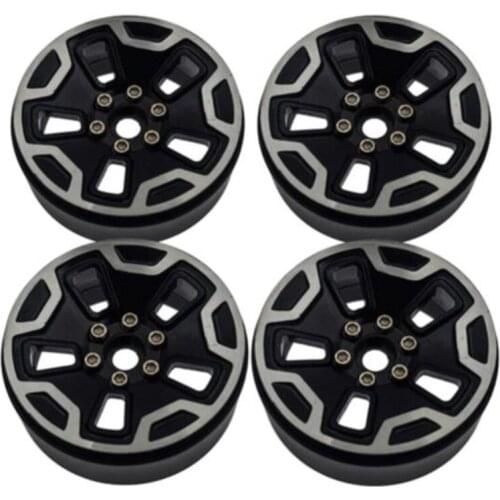 4 Pcs 1/10 RC Rock Crawlers Wheel Hub 2.2-Inch Beadlock Wheel Rims Accessory for Off-Road Vehicle SCX10 D90 Rc Truck