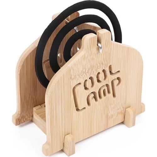 Bamboo Wooden Bug Coil Box Detachable Bug Incense Holder Portable Mosquito Coil Holder Picnic Outdoor Fishing Camping