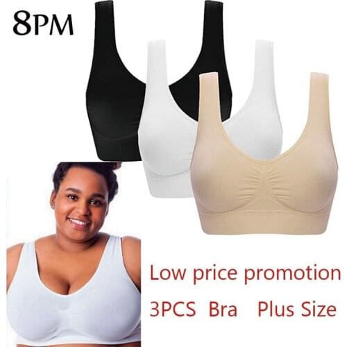Big Size Sports Bra Stretch Bra Push Up Bras Black White Breathable Wire Free Sleep Daily Bras Plus Size 4XL5XL ouc034