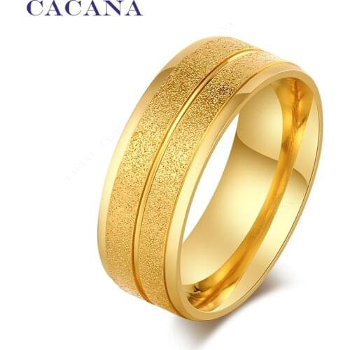CACANA Stainless Steel Rings For Women Double Fashion Jewelry Wholesale NO.R35