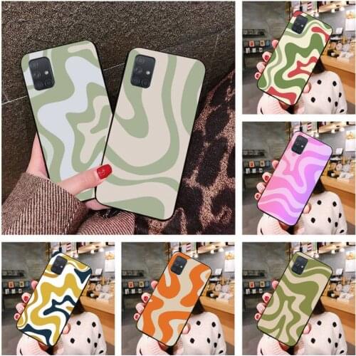 Liquid Swirl Abstract Pattern in Beige Sage Green Phone Case For Samsung Galaxy A52 A21S A02S A12 A31 A40 A50 A70 A80 A71 A51 5G