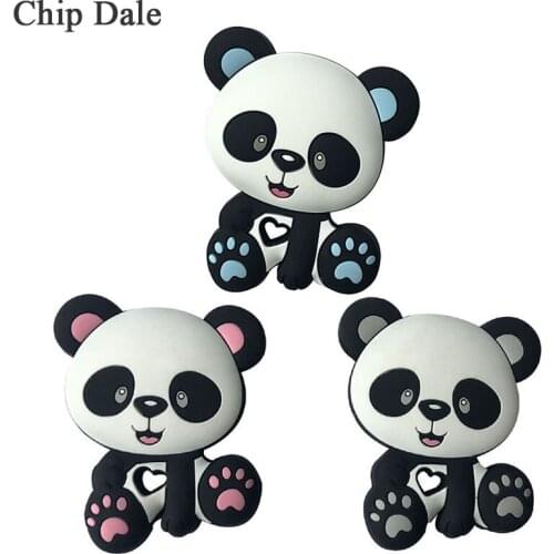 Chip Dale 1PC Animal Silicone Teether Panda Teether BPA Free Cute Baby Teething Toy Infant Nursing Gifts DIY Pacifier Chain