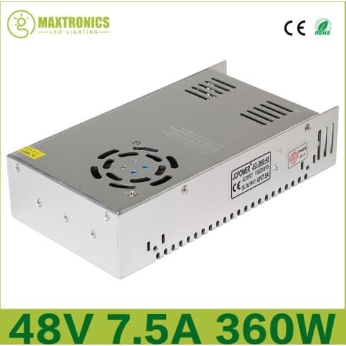 10pcs/lot 48V 7.5A 360W Switching Power Supply Driver for CCTV camera LED Strip AC 100-240V Input to DC 48V free DHL