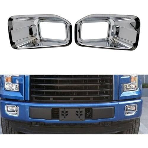 Chrome Exterior Accessories Front Fog Light Lamp Moulding Cover Trim Mirror Surface Detector Fit for Ford F150 2015-2017