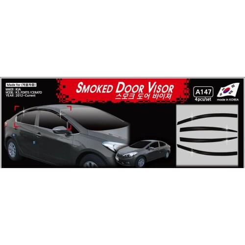 Chrome door visor side window deflector shade sun rain shield silver trips eaves for Kia K3 CERATO 2012