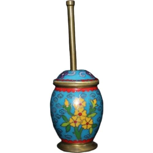 Chinese old Tibetan craft Brass cloisonne Chinese medicine crusher