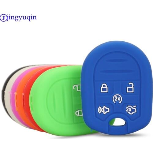 Jingyuqin 4 Buttons For Ford Explorer Flex Taurus Fit Lincoln MKZ Remote Car Key Case Silicone Protect Shell Car Accessories