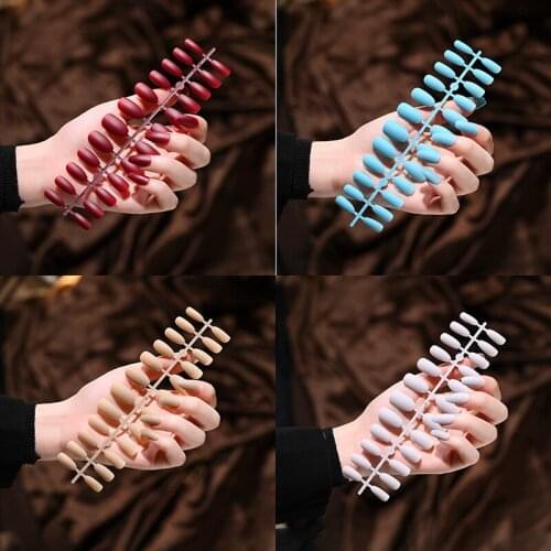 Frosted Ballet Nail Strip Wear Piece Nail Patch 24 Pieces Matte Nail Art False Nail Show Full Coverage Of Artificial Pattern