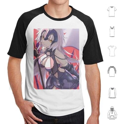 Fate-Jeanne Alter T Shirt Cotton Men Diy Print Fate Jeanne Alter Extella Grand Order Servant Holy Grail Cleavage Big