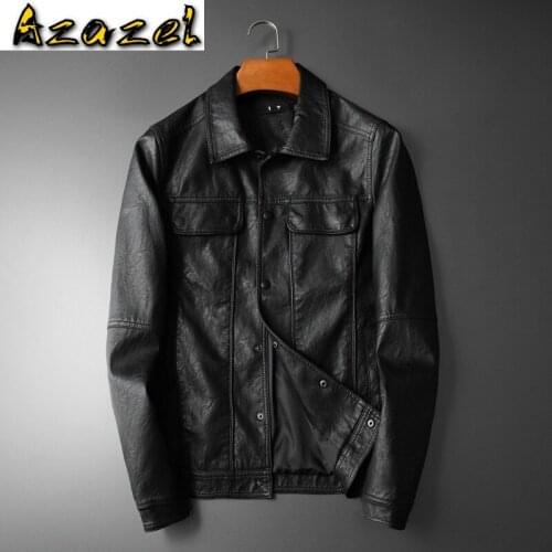Brand Mens 2020 Autumn New Men Lapel PU Leather Jacket Korean Youth Multi-pocket jackets Motorcycle male Leather Clothes Coat