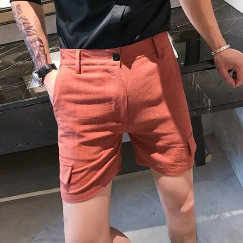 2020 Summer Casual Solid Mens Mens Beach Cotton Slim Fit Male Shorts Homme Brand Clothing Short Masculino 3XL-M