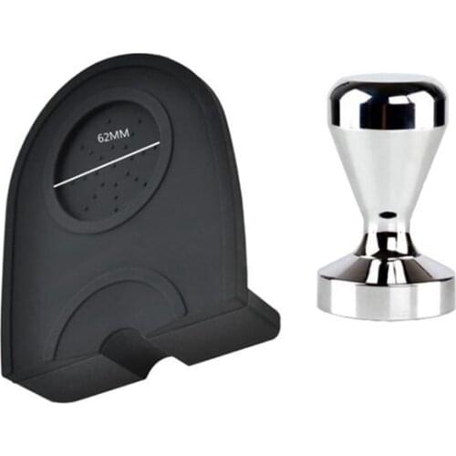 Coffee Tamper Set, 51mm Coffee Tamper Mat Silicone Rubber Tampering Corner Mat Coffee Maker