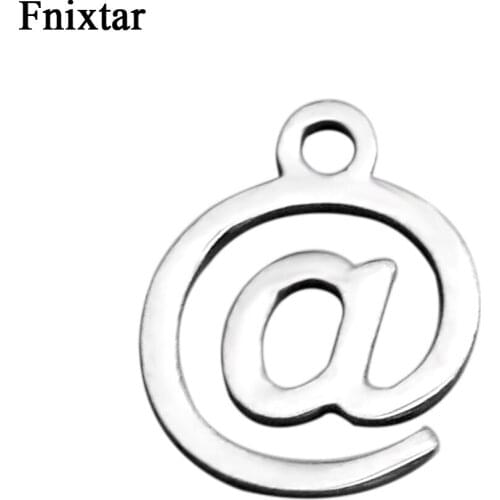 Fnixtar Never Fade Mini Charms For Jewelry Making Stainless Steel Metal Charm Bijoux Femme Letter Charms Wholesale 20pcs/lot