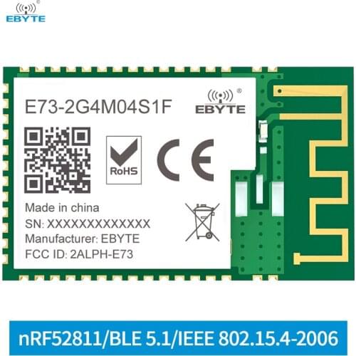 NRF52811 BLE 5.1 Module SoC Module E73-2G4M04S1F PCB/IPEX Antenna SMD Package Low Power Consumption Blue-tooth Wireless Module
