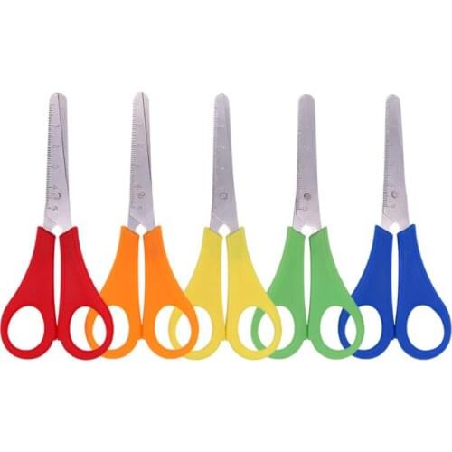 Wholesale Plastic kids safety scissors DIY scale ruler scissor child stationery office student shears SN915