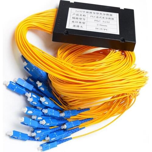 Free Shipping 5 PCS/lot Fiber Optical PLC Splitter Box 1x32 SC/UPC Connector 2.0mm 1m,High Stability Fiber Optical PLC Splitter