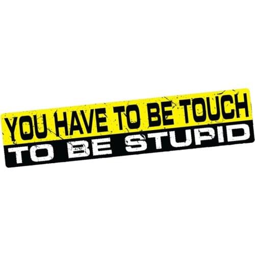Original You Have To Be Touched To Become Stupid Fashion Car Sticker Pvc Personality Auto Windshield Decoration Waterproof Decal