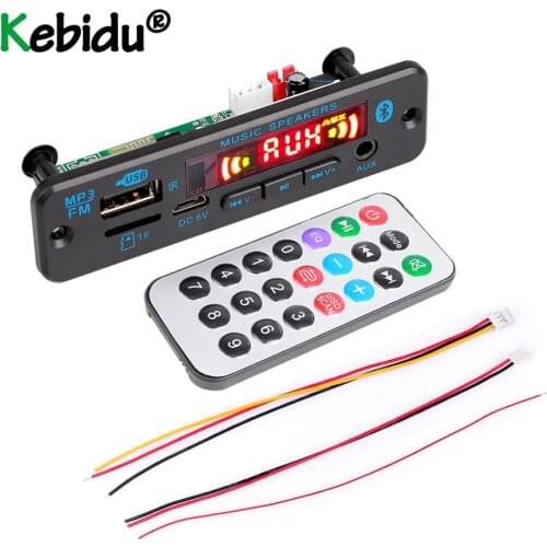 Dropship 2021 Bluetooth 5.0 5V 12V MP3 Decoder Board FM Radio Support TF Card USB AUX Audio Decording Board DIY MP3 Player Kit