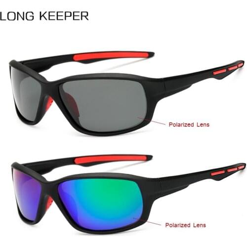 LongKeeper Polarized Fishing Sunglasses Men Brand Designer Square Sports Sun Glasses Car Driving Anti Glare Eyewear Male Shades