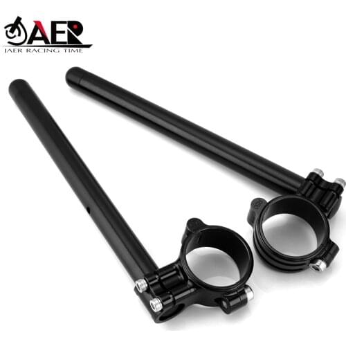 JAER Motorcycle Handlebar CNC 33 35 37 41 43 45 47 48 50 51 53 54 55 mm Clip On Ons Fork Handlebars Adjustable Clamp Cafe Racer