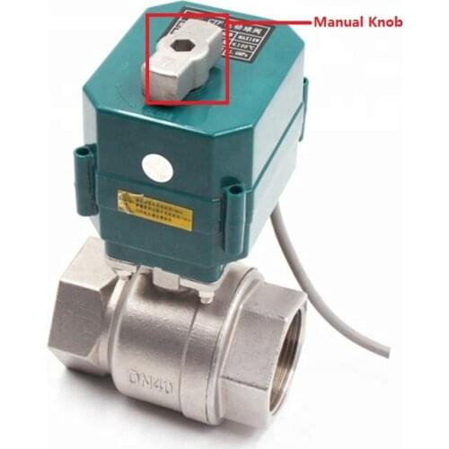 With Manual Override CTF-001 10nm CR01 CR02 CR03 CR04 AC220V ACDC9-24V DN32 DN40 DN50 BSP NPT Female Motorized SS304 Ball Valve