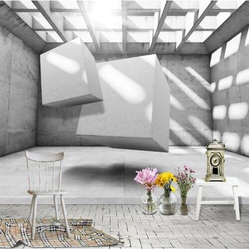 Self-Adhesive Wallpaper Modern Simple Expansion Space Geometric 3D Stereo Background Wall Murals Living Room Study Wall Stickers