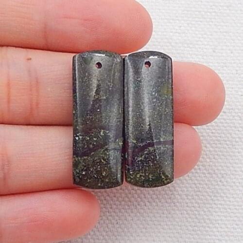 Natural Dragons Blood Jasper Earrings Bead,Fashion Earring Jewelry 28x10x4mm,5.8g