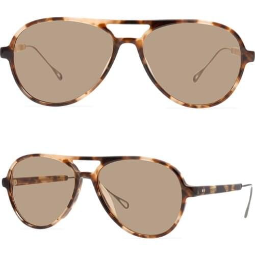 Simple atmospheric fashion sunglasses for men and women with nylon lens and acetate full frame glasses